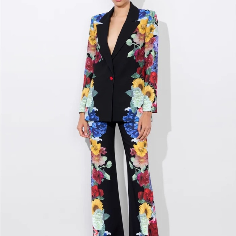 Alice & Olivia Floral Black Women's suit